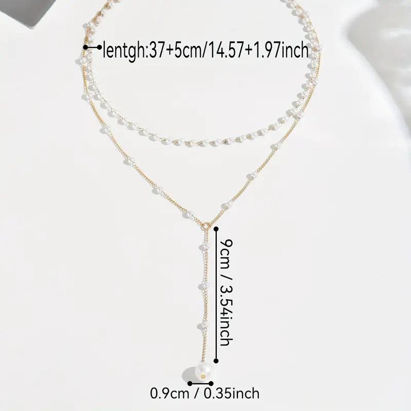 New pearl pendant multi-layer necklace temperament fashionable and versatile women's neck chain simple collarbone chain