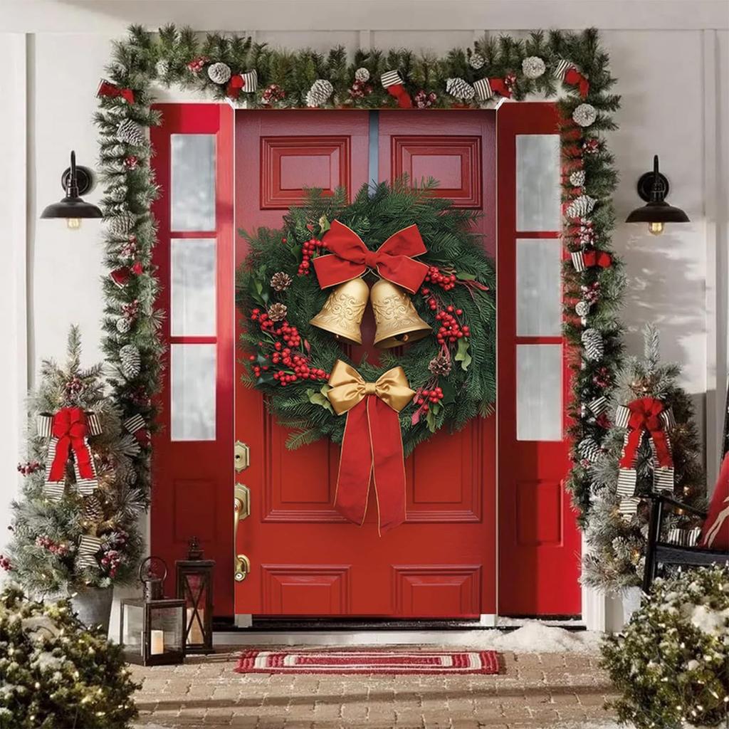 Christmas Decor 35 X 71 Inch Christmas Door Cover Day Door And Wall Decoration Festival Party Decoration Hanging Ornaments