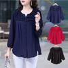 Loose-fitting Plus-size Chiffon Blouse for Women, Spring New Style, Nine-quarter Sleeves, Tummy-covering, Stylish Long-sleeve Cardigan, Mother's Top