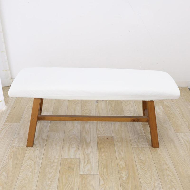 Footstool Cover Solid Color Stool CaseLong Bench Cover Piano Bench Slipcover Chair Cover Universal Elastic Multi-color Seat Case