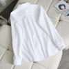 Women's Loose-Fit Korean Style Cotton Shirt - Early Spring 2025 French Casual Long Sleeve Top