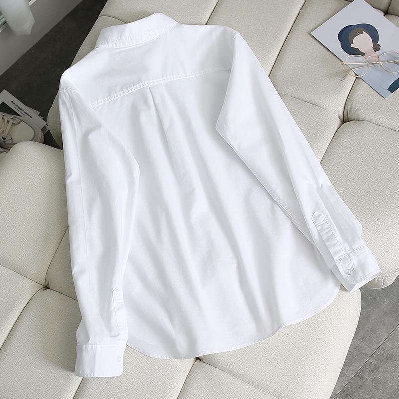 Women's Loose-Fit Korean Style Cotton Shirt - Early Spring 2025 French Casual Long Sleeve Top
