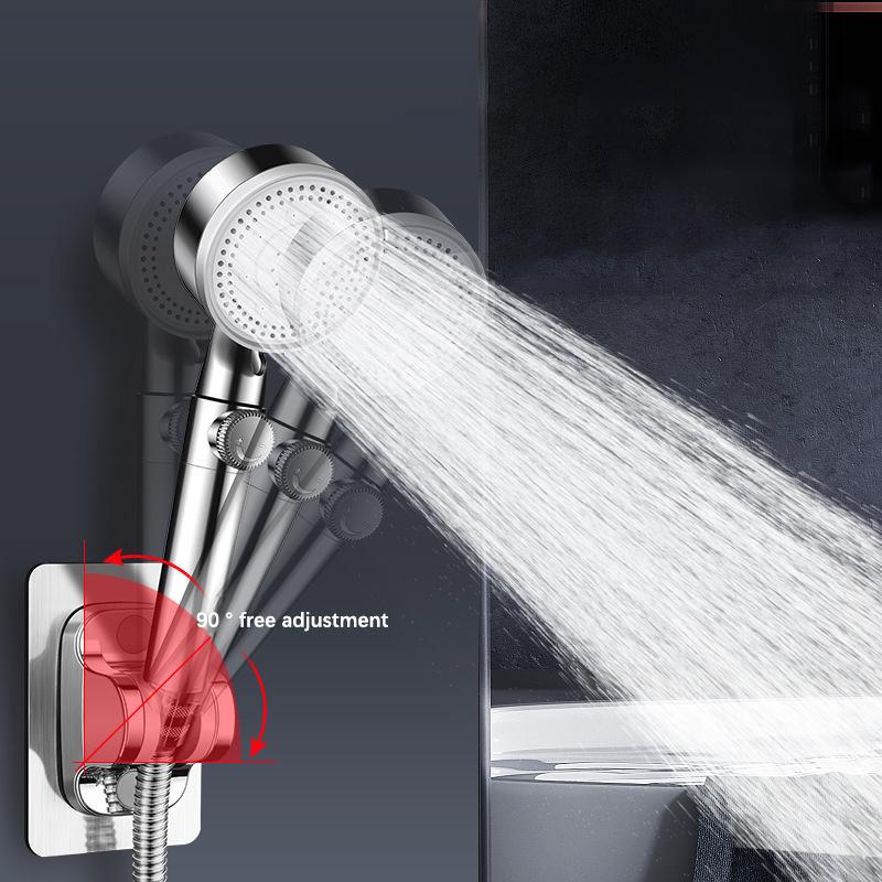 Suport autoadeziv pentru cap de duș, reglabil, montat pe perete, placă de bază fixă, suport pentru accesorii de baie