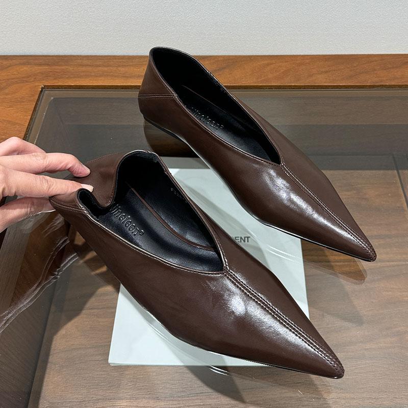 Footwear Pointed Toe Office Lady Flats Shoes Fashion Shallow Women Flats With Shoes Casual Soft Female Slides