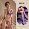 New sexy three-point erotic underwear free bikini open crotch temptation large size women's suit