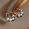 1Pair Retro Baroque Pearls Dangle Earrings For Women Elegant Korean Simple Jewelry Wedding Party Accessories
