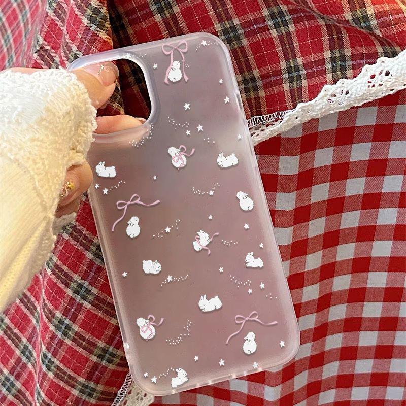 

Звездный Белый Кролик iPhone 13-17 PROMAX Матовый Чехол Apple 17AIR