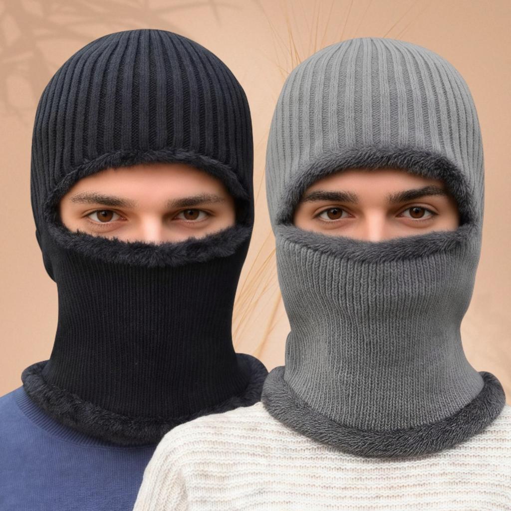 Samt, Verdickt, Winddichte Mütze, Thermomütze, Ohrenschutzmütze, Fahrradmütze, Overall, Strickmütze, Überziehmütze, Mütze mit Maske
