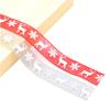 10M Christmas Ribbons Elk Christmas Tree Print Fabric Trim Ribbon for Christmas Gift Wrapping Ribbon Satin Wreath DIY Bow Craft