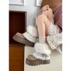 White thick-soled plush thickened fluffy snow boots women's winter warm outer wear non-slip cotton shoes