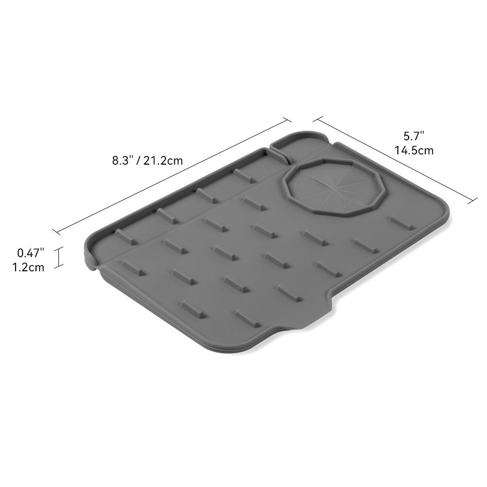 Silicone Faucet Splash Guard & Draining Mat for Kitchen/Bathroom Counters