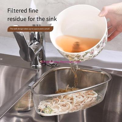 Space Saving Triangular Sink Basket for Debris Residues Strainer Kitchen Tool