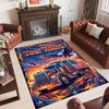 Truck Theme Crystal Velvet Rug Personalized Custom Name Text Soft Floor Mat Home Decor