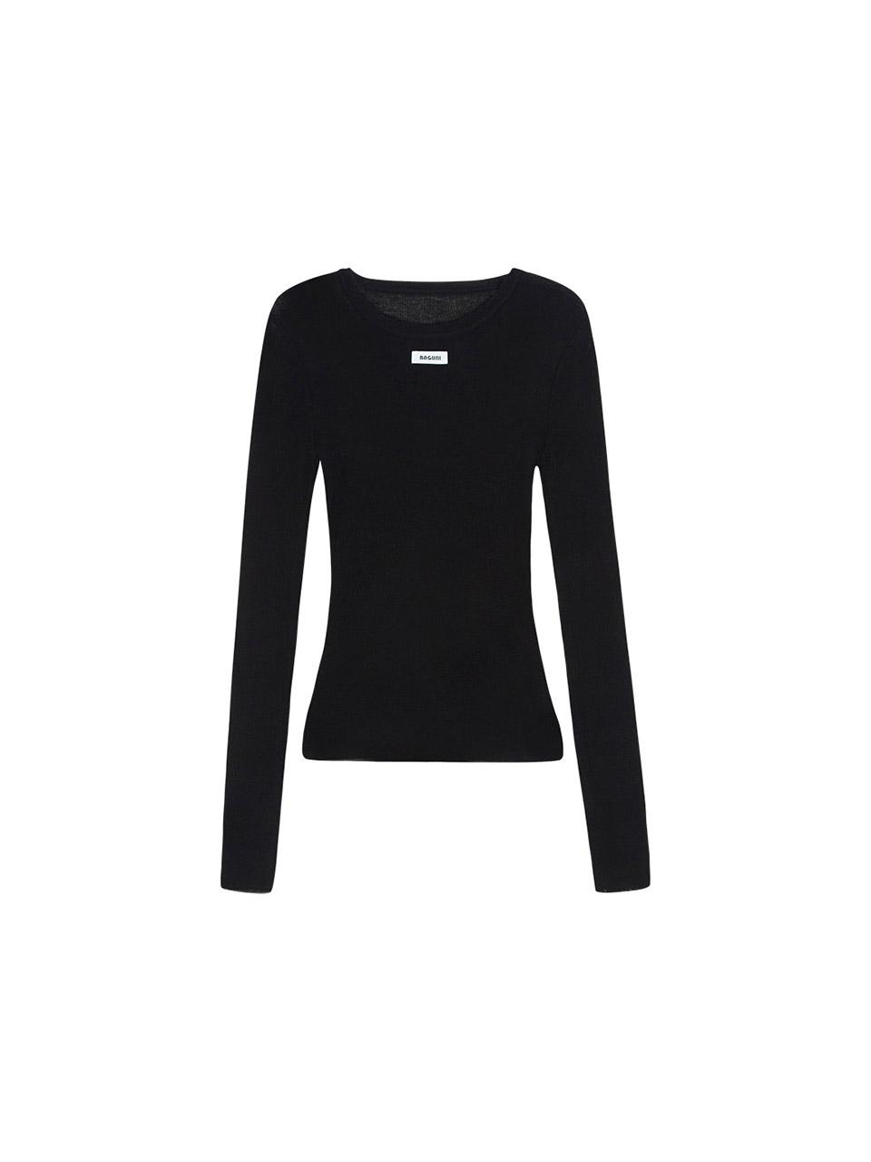 Salad Basket Essential Round Neck Knit - Black