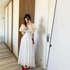 French Ruffle Edge One-word Shoulder Dress Children's Summer 2026 New Super Good-looking Niche Design Temperament Long Dress