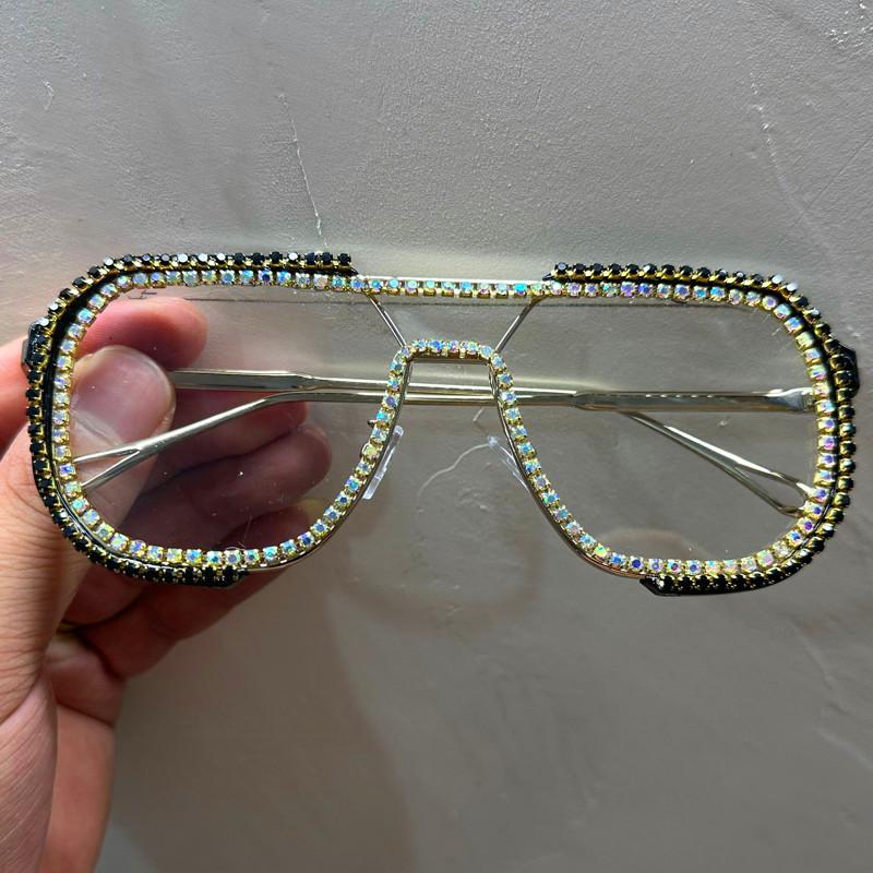 

Солнцезащитные очки с бриллиантами для женщин 2024 года, новые роскошные уникальные солнцезащитные очки со стразами для рук, женские большие очки, очки