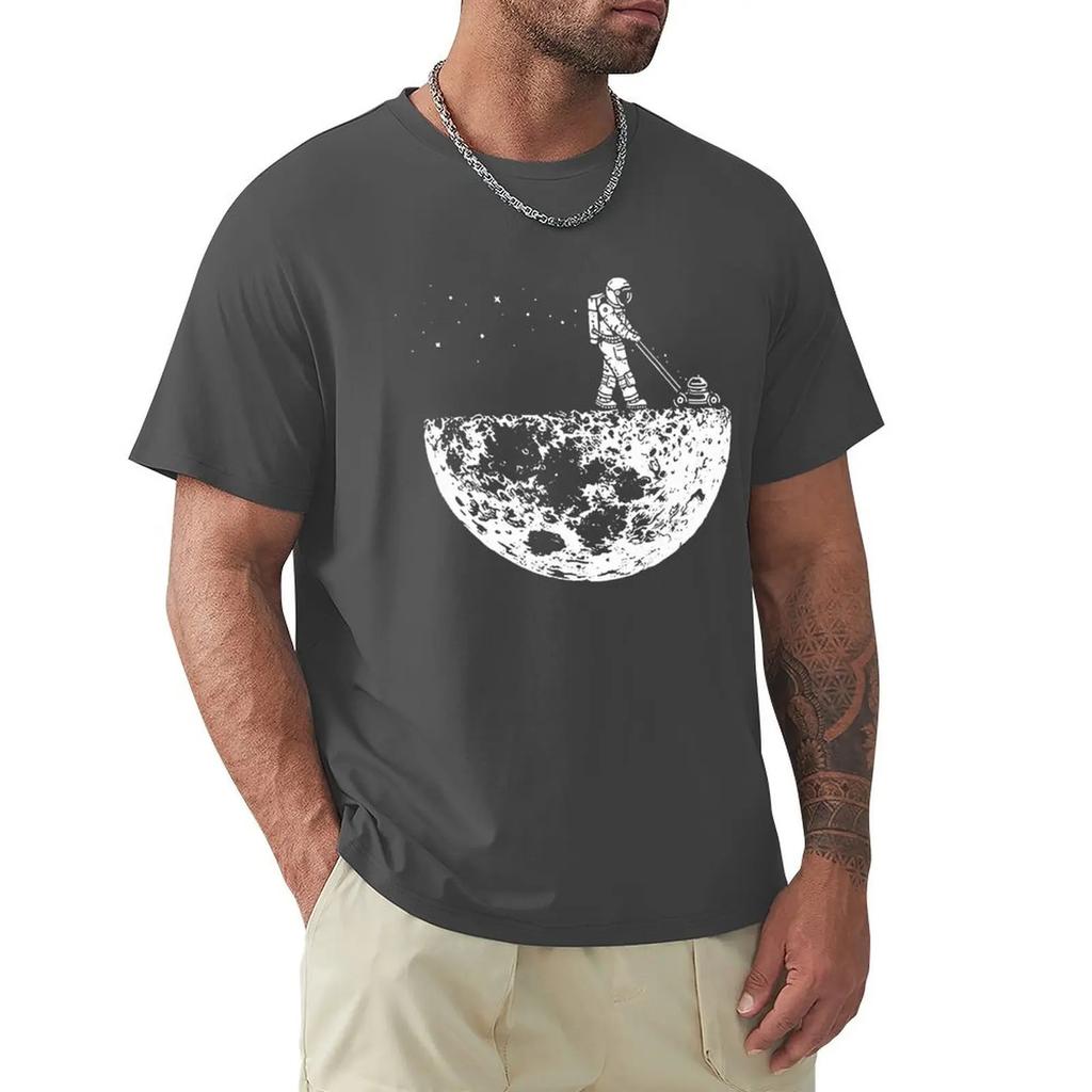 Astronauten schätzen die Mondumgebung Lustiger Druck T-Shirts Herren Locker Übergroße Kleidung Baumwolle Sommer Weiches T-Shirt Hip Hop T-Shirts