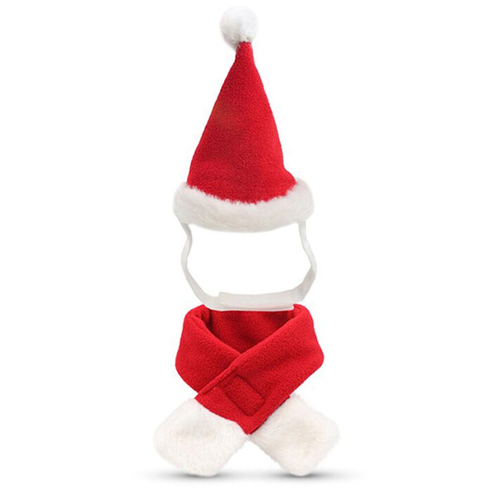 Christmas Pet Santa Hat + Scarf for Cats Dogs Puppies Xmas Decoration Costume