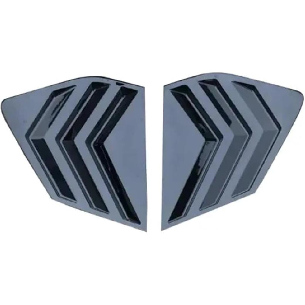 

Quarter Rear Window Louver Scoop Vent Cover Trim Compatible For Nissan Rogue 2021-2023 Black Glossy Carbon Fiber Look(Glossy Black) Glossy Black