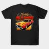 Men Black Print T-shirt Bobby Allison 1971 Retro No-Cut Transfer Paper Print Cotton Tshirt
