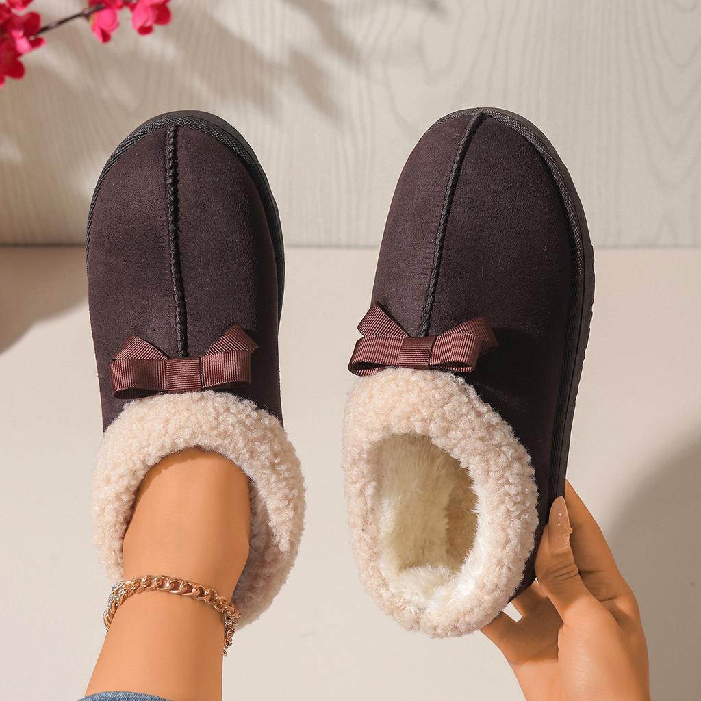 Fashion Flat Bottom Cotton Shoes for Women Winter Casual Slip On Snow Boots Solid Comfortable Padded Warm Female Outside Short Botines