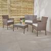 Brown Resin Garden Furniture "Barcelona" 4 Seats Wilsa Garden