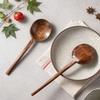 Deep Spoon Head Long Handle Spoon Japanese Ramen Spoon Durable Wooden Soup Spoon  Kitchen Cooking