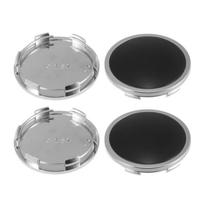X AUTOHAUX Radnabenkappen für Autos, ABS-Kunststoff und Edelstahl, 6 Clips, 65 mm Außendurchmesser, 4 Stück, Schwarz