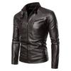 Hot autumn and winter men's pu leather jacket men's trendy youth stand-up collar punk men's locomotive leather jacket