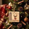 Elk Pattern Xmas Tree Pendants Rustic Santa Reindeer Money Holder Ornament, Wooden Cash Gift Card Winter Holiday Home Decorations Clip with