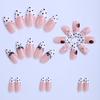 1 Set Flower Ladybugs Dotted Press on Nails Spring 3D Floral Stick-on Fake Nails Removable Full Cover Almond Glue on False Nails for Women