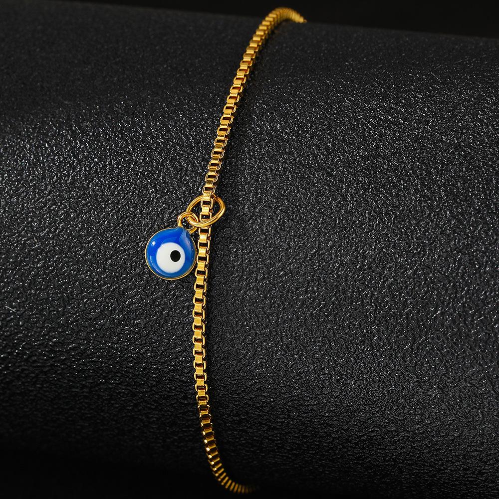 Bohemian Evil Eye Pendant Anklet - European & American Beach Style Summer Foot Jewelry