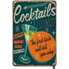 Sinal de Lata de Metal para Menu de Coquetéis Retro Guia para Amantes de Mixologia Bar Pub Corrente de Ferro Pendurador Decoração Bebida Alcoólica Pôster Rústico