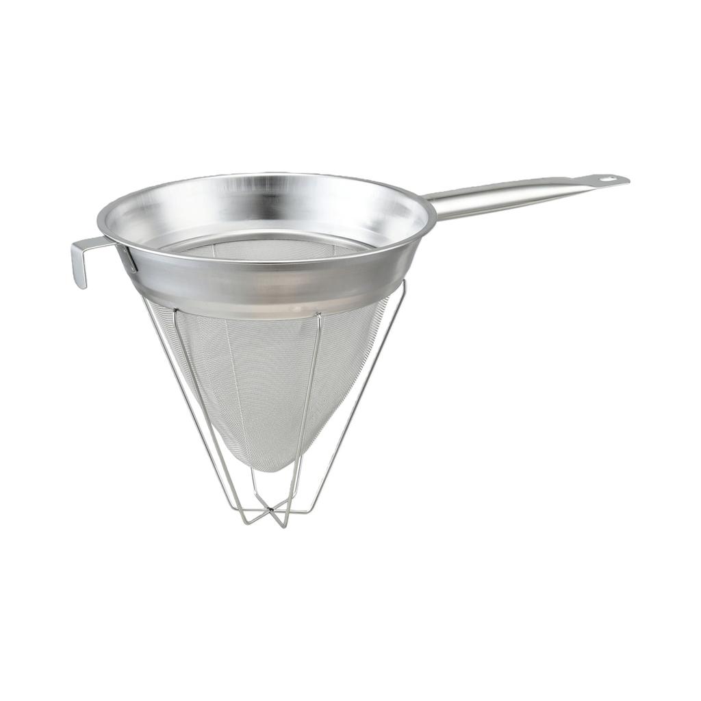 Feinmaschiger konischer Sieb aus Edelstahl, verstärktes Brühesieb mit Griff für Tee, Kaffee und Suppen-Filtration