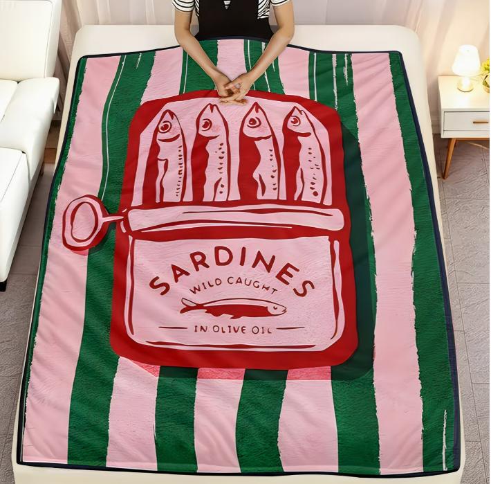 Canned Sardine Blanket, Available in Various Sizes, Soft, Warm, Multifunctional Home Leisure Blanket Air Blanket, Nap Blanket