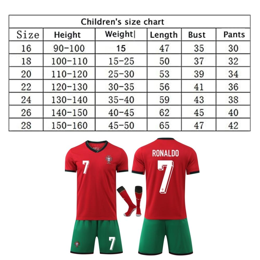 Portugal Ronaldo Kids Sportswear Soccer Jersey Red