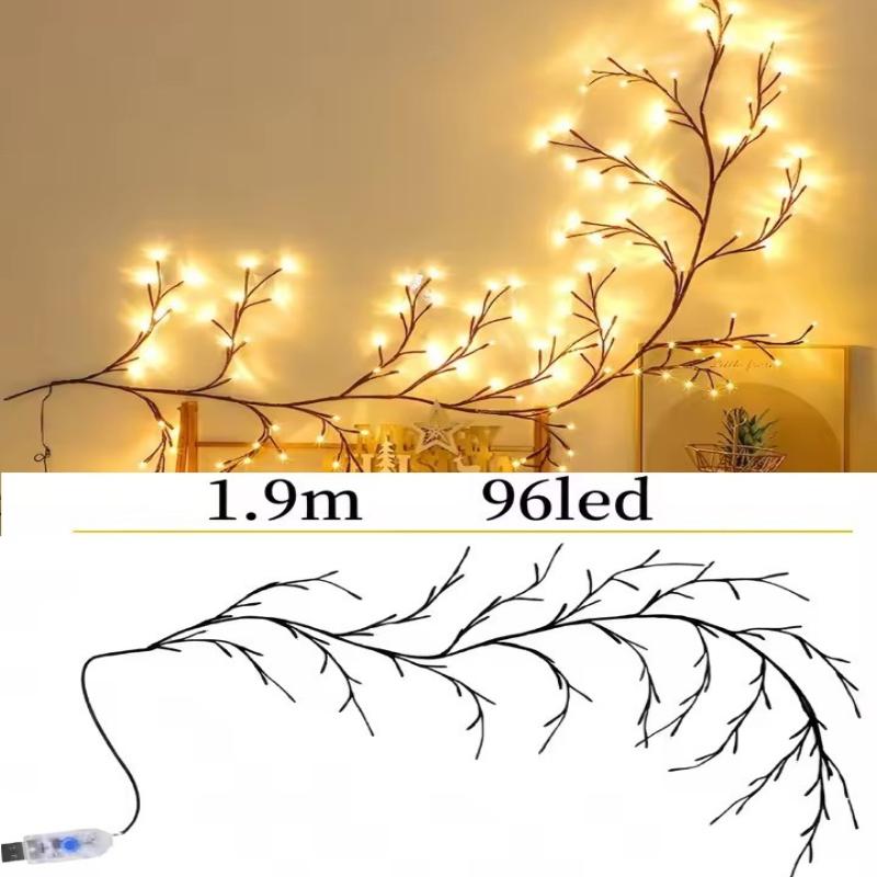 Tree Branch Lamp Bedroom Wall Decoration Willow Vine Tree Light Strip 8 Lighting Modes DIY Atmosphere Light Home Lighting