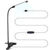 8W LED Clip On Lamp, Desk Light with 3 Modes 2M Cable Dimmer 10 Levels Clamp Table Lights