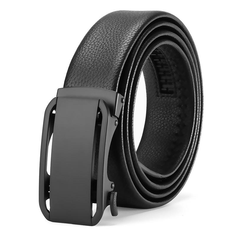 Men's Belt Genuine Leather Belt Young Man's Automatic Buckle Leather Belt Business Casual Belt Men
