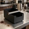 Square Coffee Grounds Container Cutout Front Knock Box Kitchenware Black