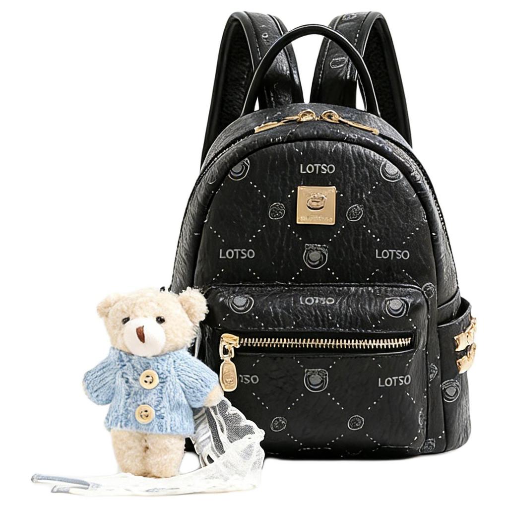 Disney Strawberry Bear Fashion Versatile Design Backpack College Style Unique Book Bag Women backpack White Black BMK-73211