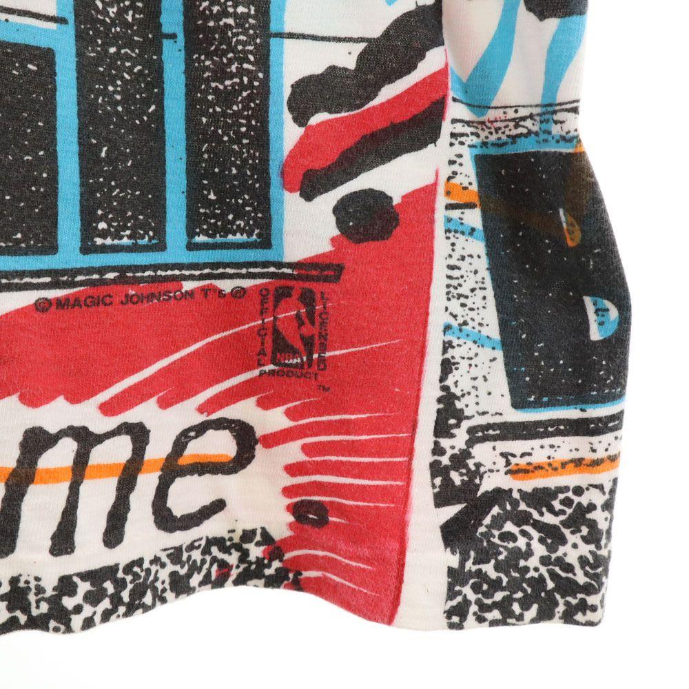 MAGIC JOHNSON TS 90s NBA Chicago Bulls double-sided printing Short sleeve T-shirt Men's Used