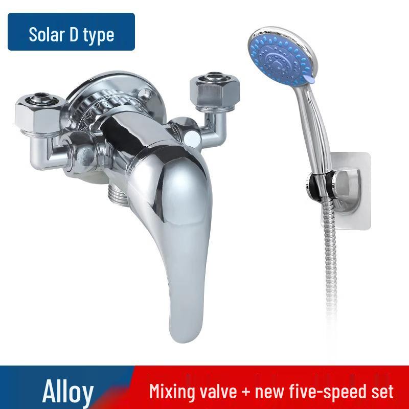 Nástěnná sprchová baterie s horkou/studenou baterií a sprchovou hlavicí pro solární ohřívače