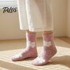 Warmth Retaining Sleep Socks Coral Fleece for Women, Soft Thermal Crew with Non-Binding Winter Gift Cold Feet Top, Fuzzy Cute Prints Autumn Velvet