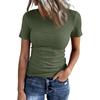 Ladies Slim Bottom T-shirt Fashion Casual Colour Round Neck Pullover Short Sleeve Top