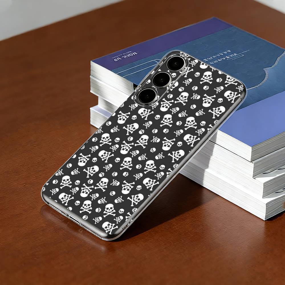 Skeleton Skull-L Phone Case For SamsungA10,12,20,21S,30,31,40,50,51,52,70,71 Transparent Cover Samsung a514g