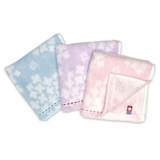 Imabari Towel Certified Handkerchief 2525cm ToshinHydrangea Made Japan 100 Cotton Women Set 3