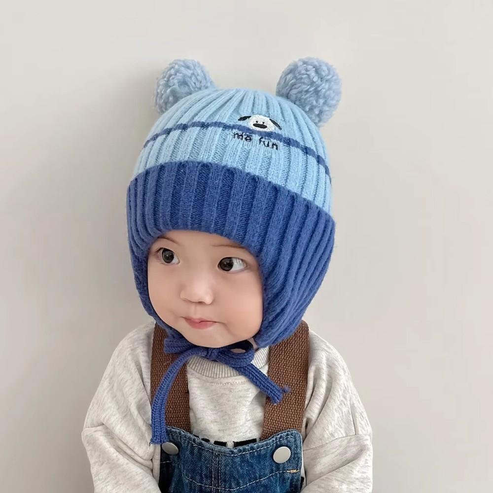 Earflap Design Kids Winter Hat Elastic Babies Knitted Cap New Children Beanie  Outdoor Play
