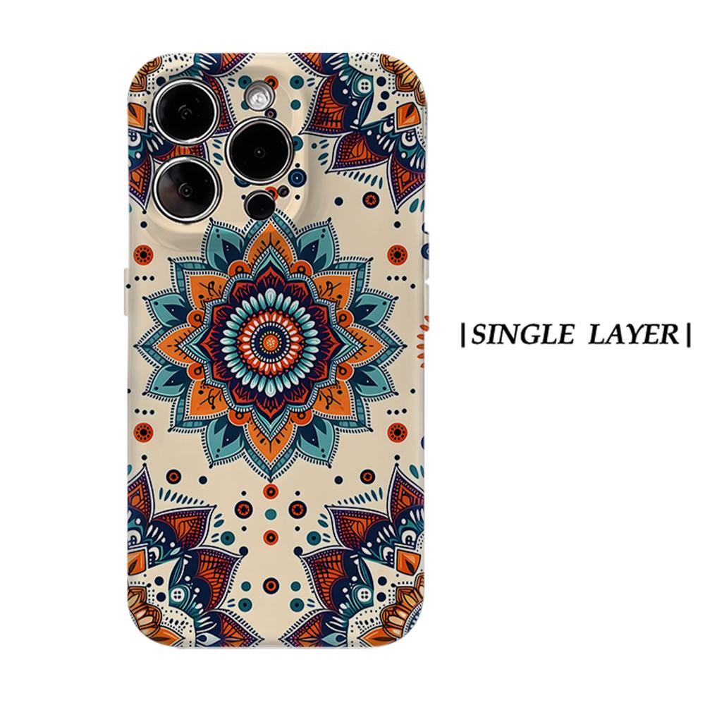 

Boho Sunflower Mandala Phone Case for IPhone 17AIR 16E 16 15 14 13 12 11 17 Pro Max Plus Double-layer Back Cover IPHONE17PROMAX