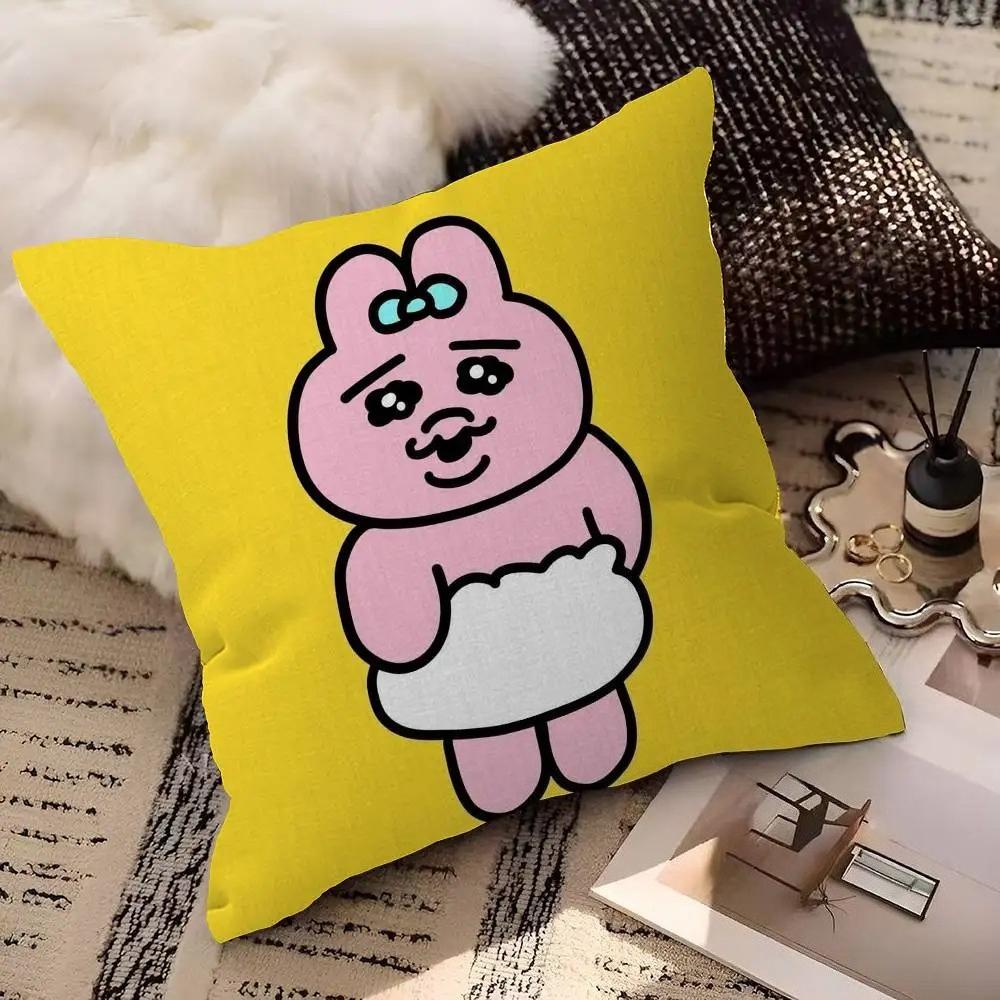 Cute Rabbit Print Pillow Cover, Durable & Machine Washable, Bedroom Decorative Cushion Cover